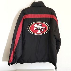 Vintage San Francisco 49ers NFL Quilted Jacket Black Red Gold XL NEW dead stock